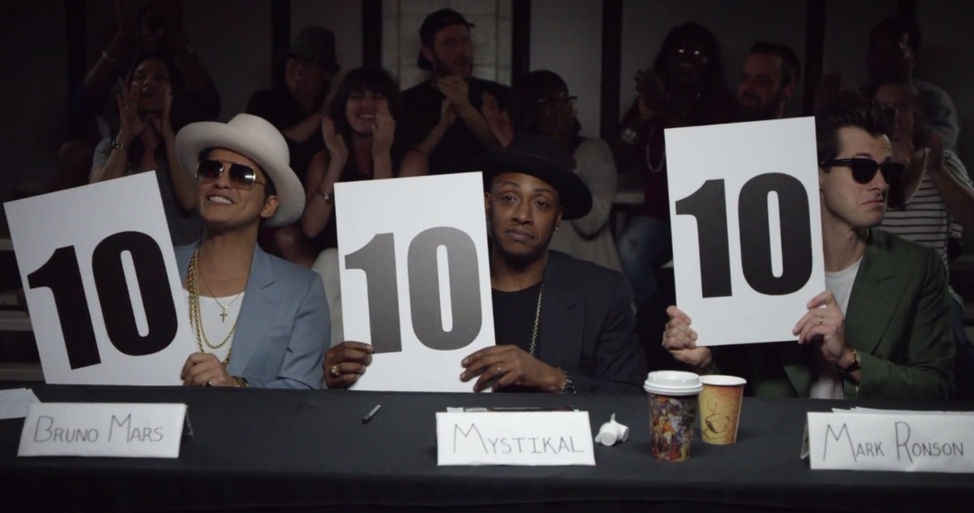 Mark Ronson and Bruno Mars judge school talent show in Feel Right video