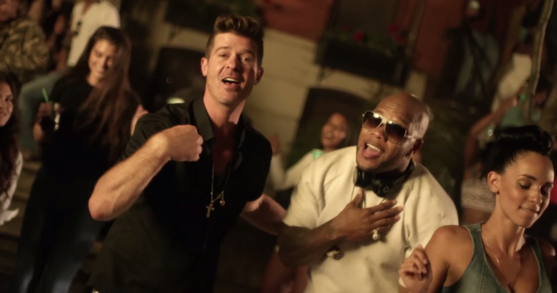 Flo Rida and Robin Thicke throw a street party in I Don't Like It, I Love It music video