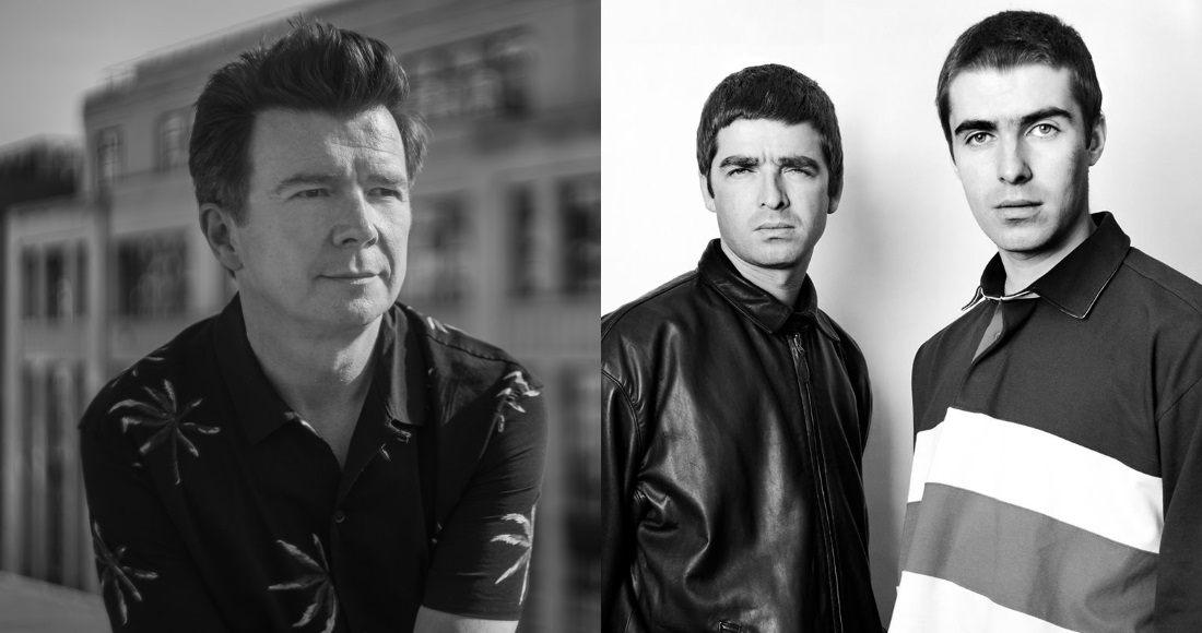 Rick Astley's Never Gonna Give You Up and Don't Look Back in Anger by Oasis are the latest songs to pass one million sales in the UK