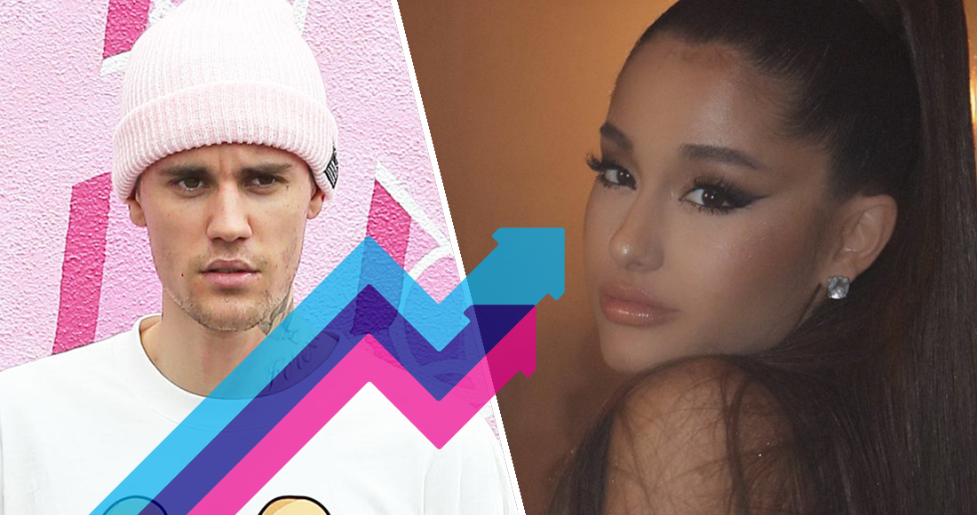 Ariana Grande and Justin Bieber are Number 1 on the Official Trending Chart with Stuck With U 