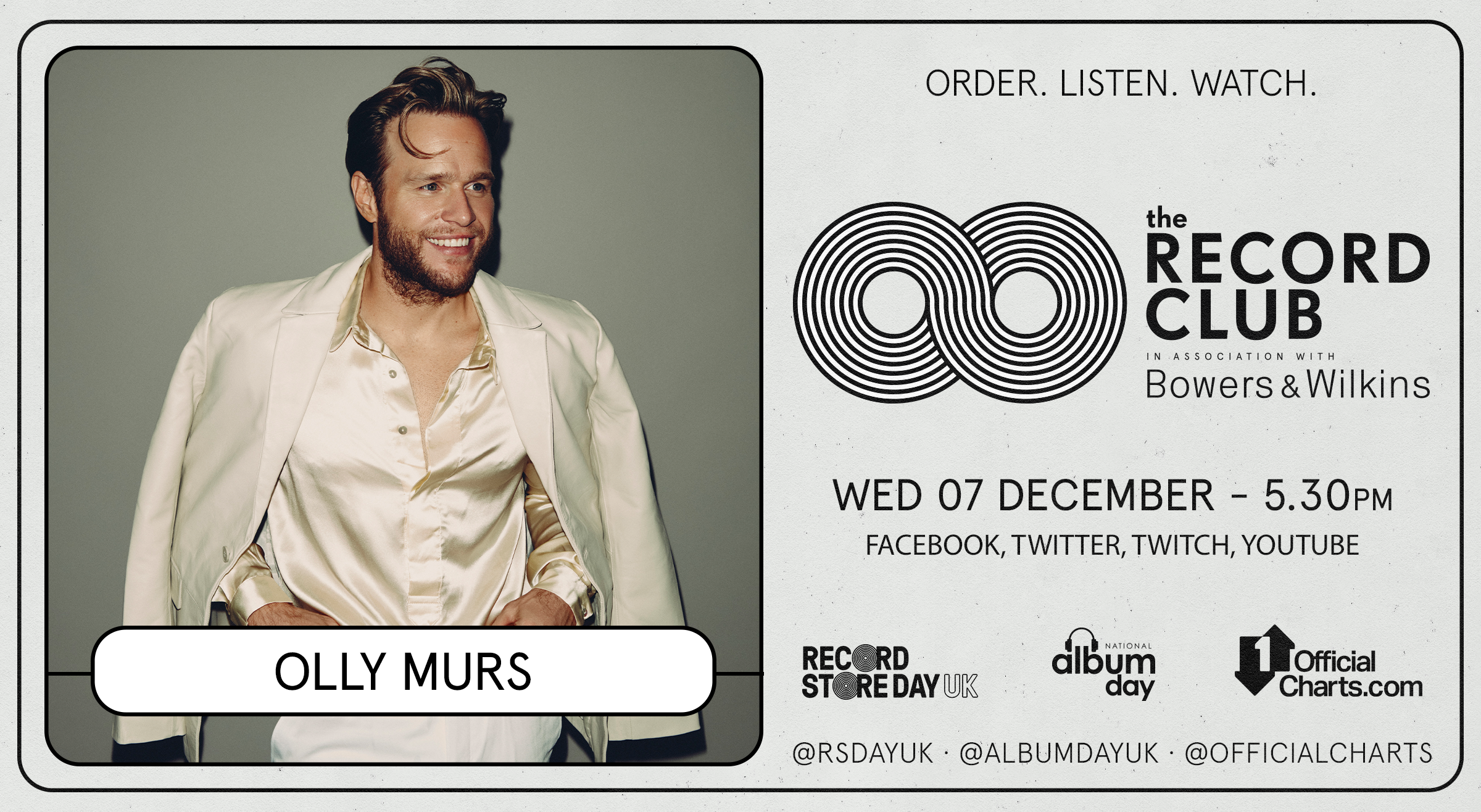 Olly Murs announced as this week's The Record Club guest